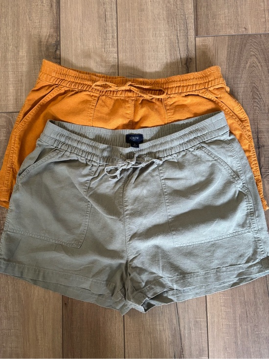 J. Crew Pants - J. Crew Women's Olive and Mustard Drawstring Athletic Shorts Small